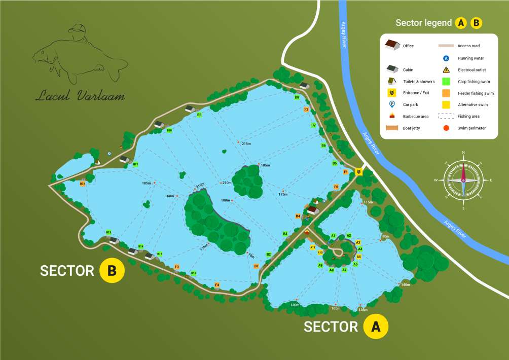 Varlaam Lake Sector A Sector Lake B Map
