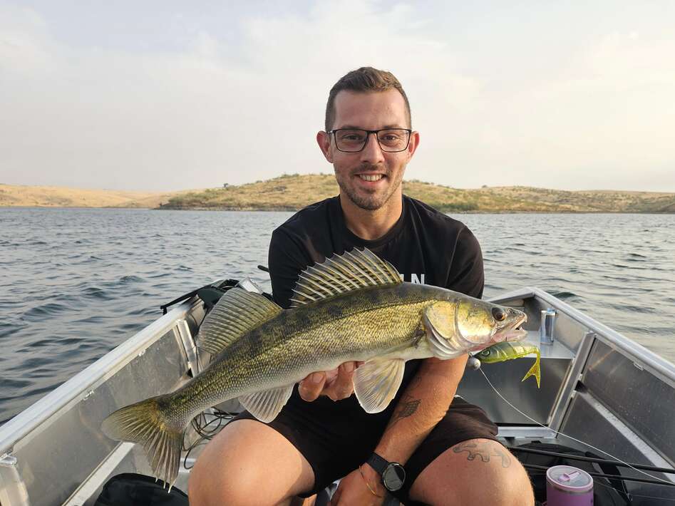 Angeln Extremadura Orellana Spanje Snoekbaars Angeln Spanje Snoekbaars